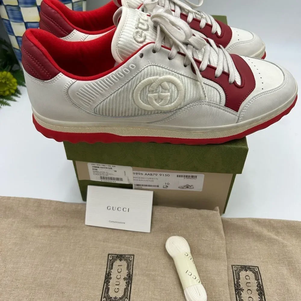Men’s Gucci Mac 80 low top leather sneakers size 10 made in Italy
